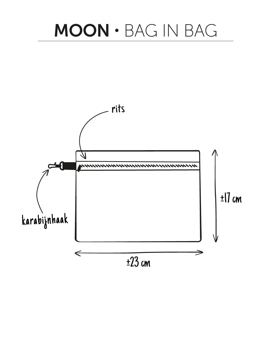 unieke tas en handige bag-in-bag van PIEKScreations - afmetingen en informatie