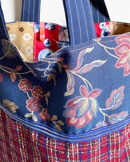 unieke, handgemaakte en kleurrijke totebag van PIEKS creations in klassieke patronen en kleuren - detail